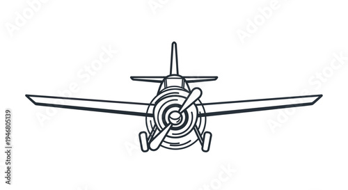 Vintage Airplane Propeller Front View.