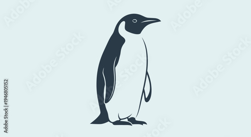 Illustration of a Penguin Standing Alone.