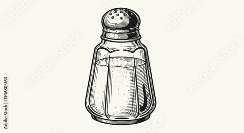 Salt Shaker Glass Container with Lid.