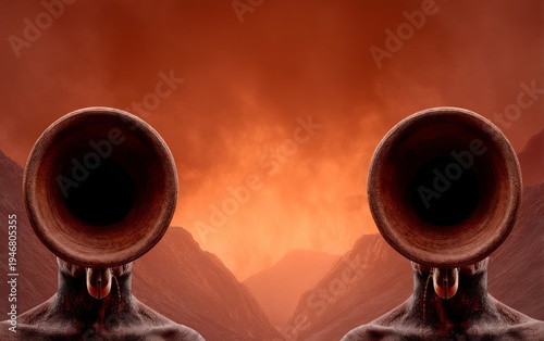 Roaring Volcano Emitting Sound Waves Like Megaphones