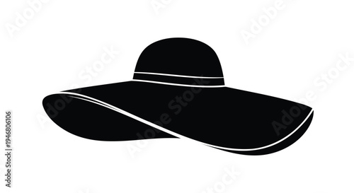 Black cowboy hat vector icon