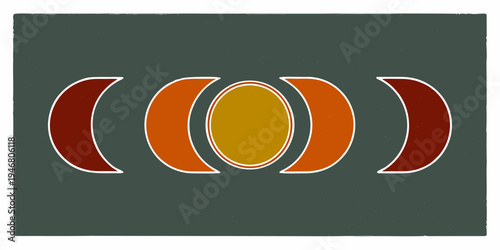 Abstract geometric design featuring nested oval shapes in warm tones