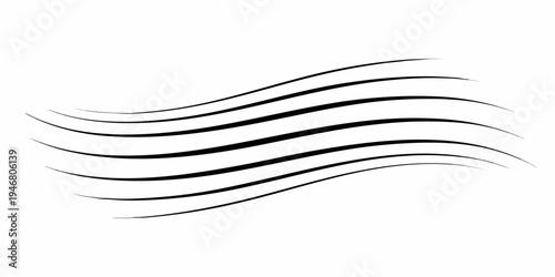 Abstract wave pattern composed of several parallel black lines on white