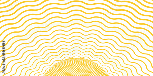 Abstract yellow wave pattern radiating from a central point