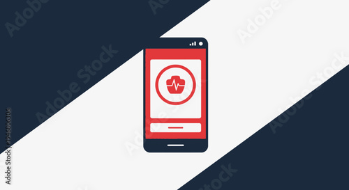Mobile Health Monitoring Application Icon Displays Medical Pulse on Modern Smartphone