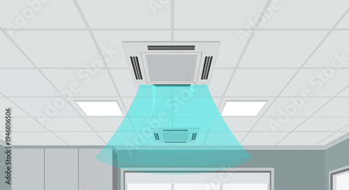 Modern Air Conditioning Unit Displaying Cooling Effect for Comfortable Indoor Climate