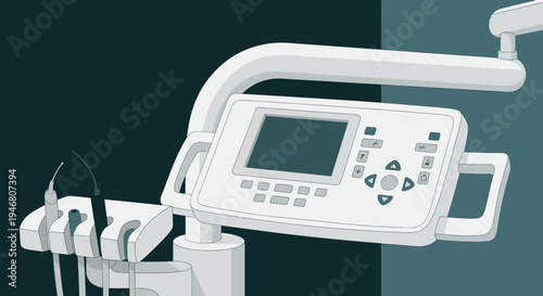 Modern Dental Equipment Depiction Illustrates Advanced Medical Technology And Care