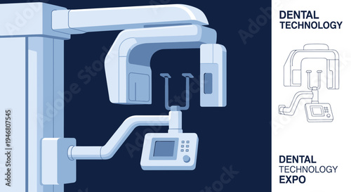 Modern Dental Imaging Equipment Illustration Depicting Technological Innovation for Professional Use