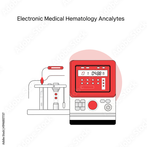 Modern Electronic Medical Hematology Analyzer Depicting Laboratory Diagnostic Technology