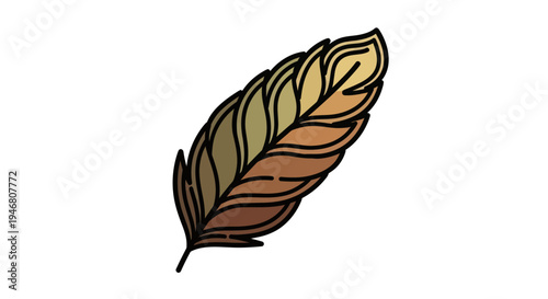 Colorful illustration of a single feather.