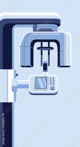 Modern Dental Panoramic X-Ray Machine Illustration For Healthcare And Oral Examination