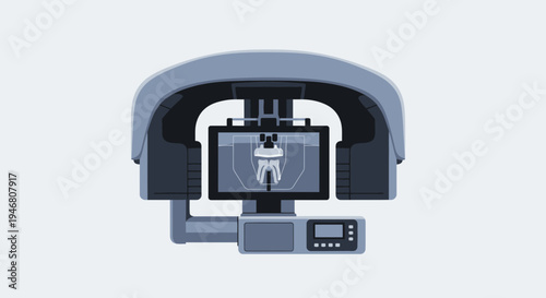 Modern Dental X-Ray Machine Illustration For Diagnostic Healthcare And Technological Procedures