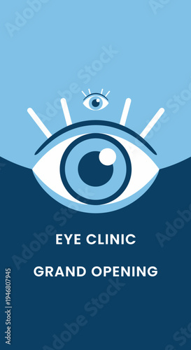 Modern Eye Clinic Advertisement Emphasizing Vision Care With Elegant Blue Tones and Stylish