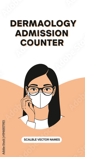 Modern Dermatology Admission Counter Illustration Depicting Healthcare Professional Communication