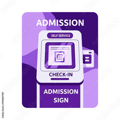 Modern Digital Admission Kiosk Signage: Self-Service Check-In and Automated Entry Solution