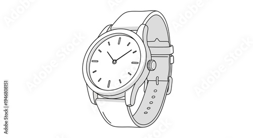 Analog Watch with Leather Strap.