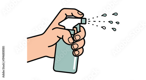 Hand holding a spray bottle.