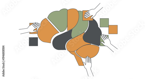 Colorful abstract shapes and lines.