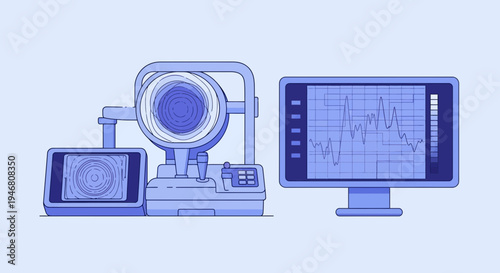 Modern Eye Examination Equipment Showing Detailed Analysis Of Eye Health Processes