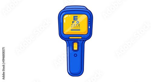 Modern Eye Examination Tool Illustration Depicting Visual Acuity Assessment Device