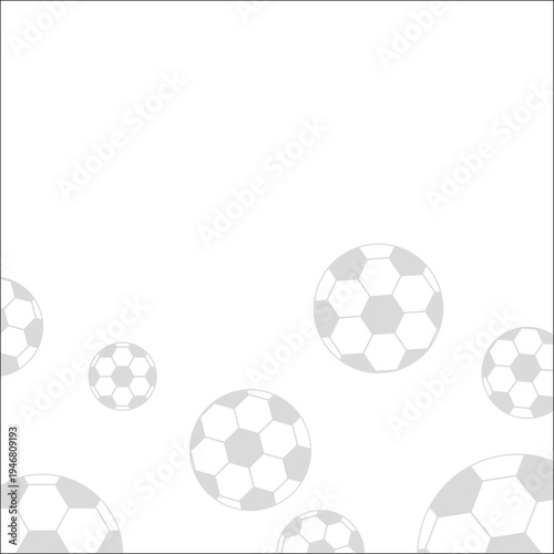 Pale gray footballs bounce on a white background.