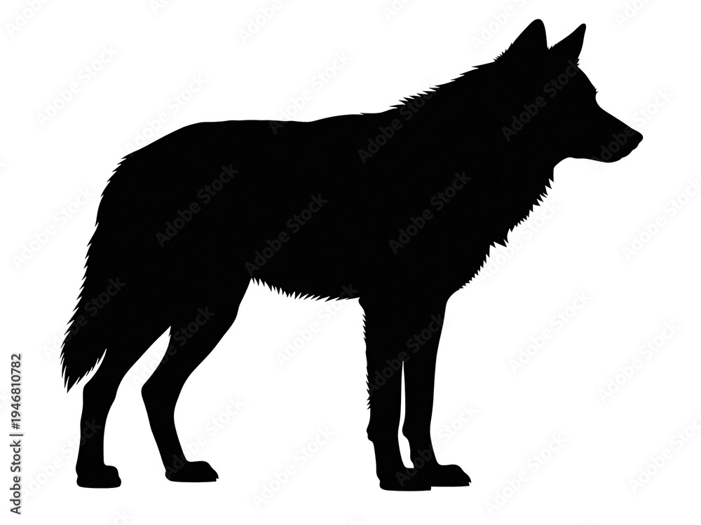 Fototapeta premium silhouette of walking wolf