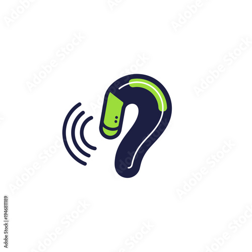 Modern Hearing Aid Illustration Symbolizing Sound Amplification Technology and Assistance