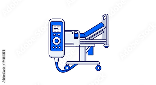 Modern Hospital Bed With Advanced Technological Interface Design For Patient Care