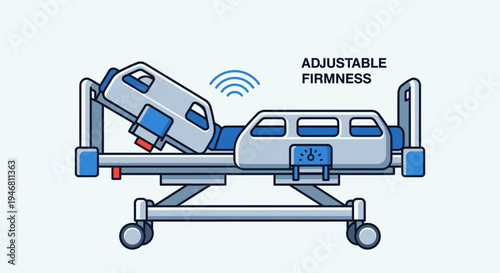Modern Hospital Bed With Wireless Adjustment And Smart Comfort Features For Healthcare