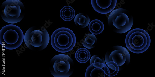 Sonic waves, WiFi signal glowing elements, radar sensor light effects, round wireless network neon symbols. Vector illustration.