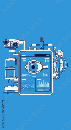 Modern Ophthalmic Examination Equipment Displaying Advanced Eye Healthcare Analysis