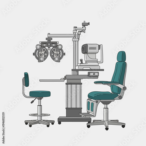 Modern Ophthalmology Equipment And Examination Room Setup For Vision Assessment And Eye Care