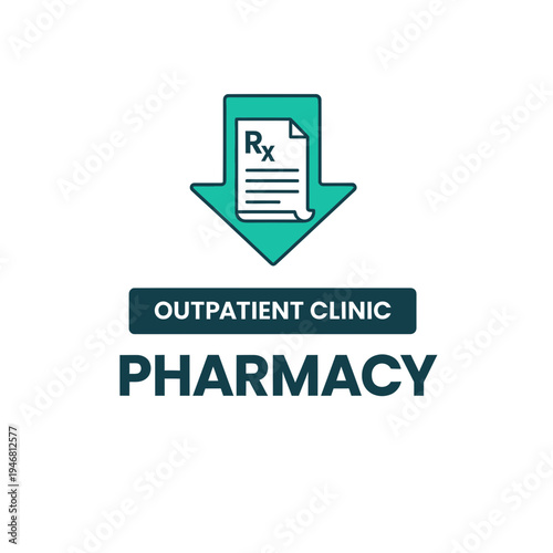 Modern Pharmacy And Outpatient Clinic Icon Design Illustrating Healthcare And Medication