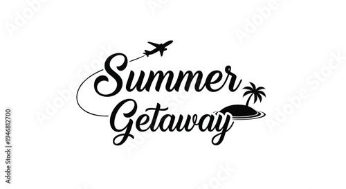Summer Getaway typography vector illustration