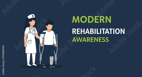 Modern Rehabilitation And Support: A Nurse Assisting A Patient With Recovery And Care
