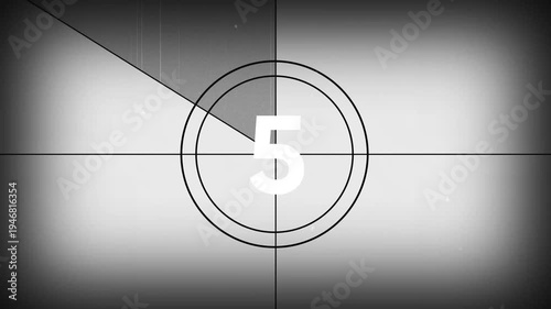 10 seconds realistic vintage old movie countdown intro animation - sepia toned with film shake and dust and scratches. Countdown movie from 10 to 0 number. 4k video animated concept