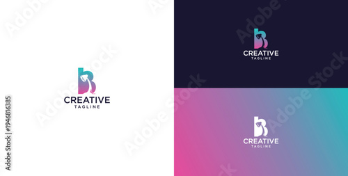 smart bulb logo icon. bulb logo technology. initial logo design B