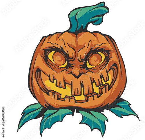 Mischievous halloween pumpkin svg