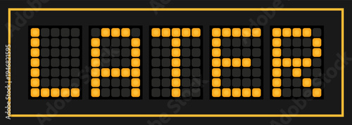 Orange color led banner in word later on black background