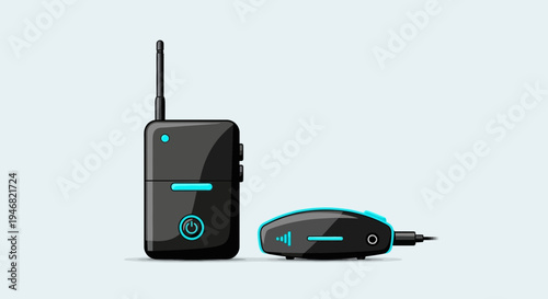 Modern Wireless Audio Device Illustrative Design Featuring Futuristic Electronic Components