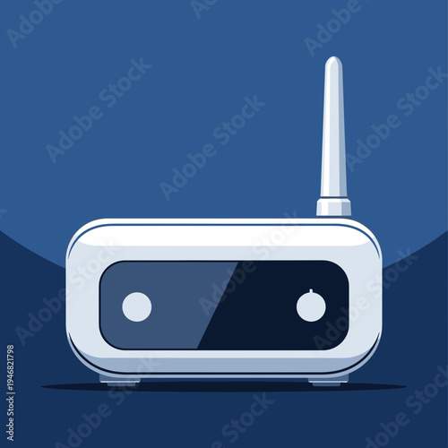 Modern Wireless Router Illustration for Home Network and Digital Communication Setup