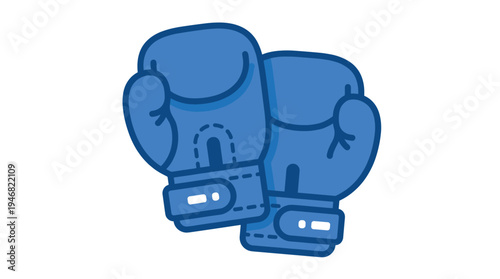 A vibrant blue boxing gloves vector illustration, perfect for sports themes, fitness apps, competition, or strength-related designs. Clean flat design.