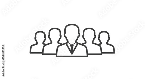 Group of business people standing together in a line.