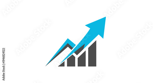 Graphic Representation of Business Growth and Success Illustrated with an Arrow