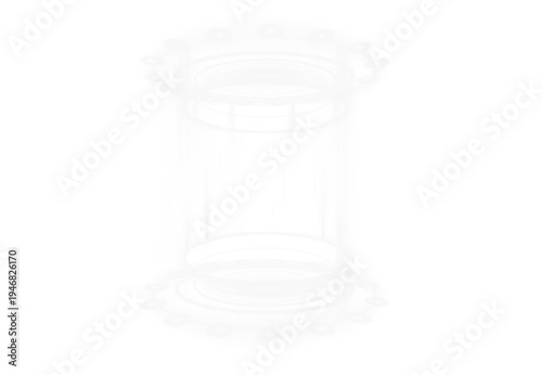 Cyber energy gateway radiates with glowing neon light and floating sparks. Vertical light beams create a teleportation effect. Transparent PNG enhances futuristic digital visuals.