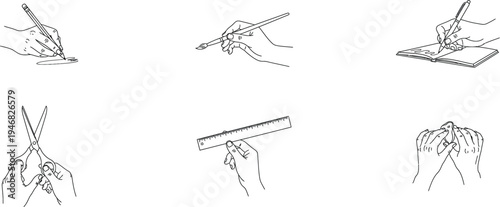 Various broom and brush illustrations