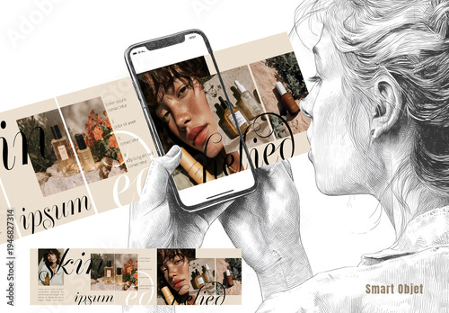 Minimal Beauty Instagram Carousel Post Mockup