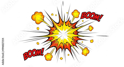Explosion Comic Book Style Illustration.