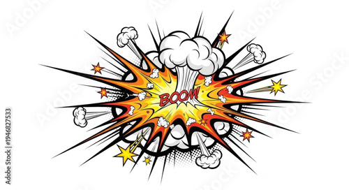 Explosion Comic Book Style Illustration.