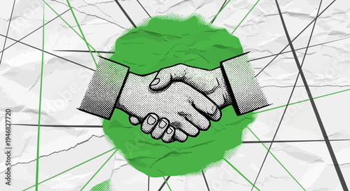 Business partnership handshake agreement concept.